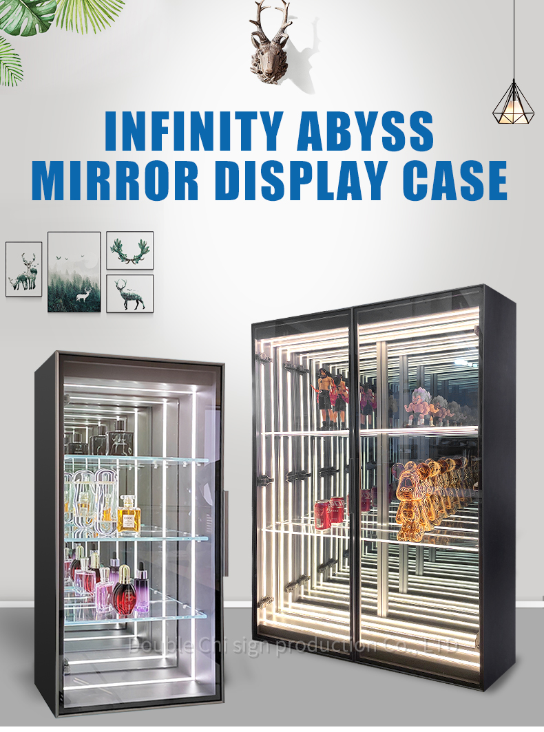DC12V/AC110-220V Infinity Mirror Display Case for Donut Cake Cookie Dry Bakery Design