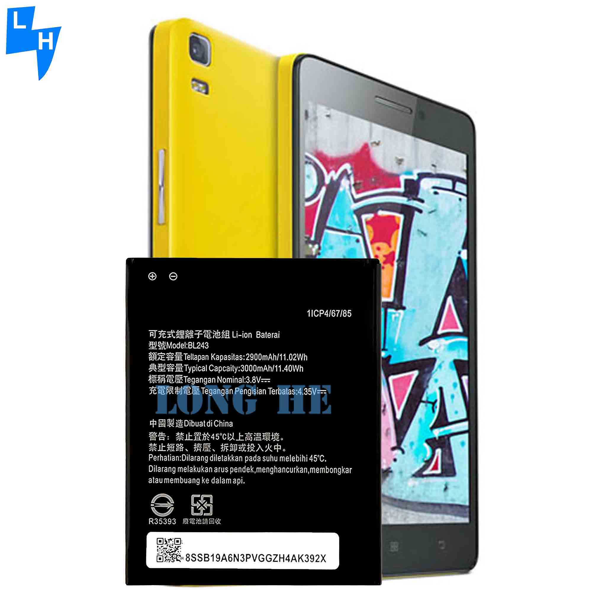 3.8V 2900Mah Lithium Battery BL243 for Lenovo Lemon K3 Note K50-T5 A7000 A5500 A5600 A7600