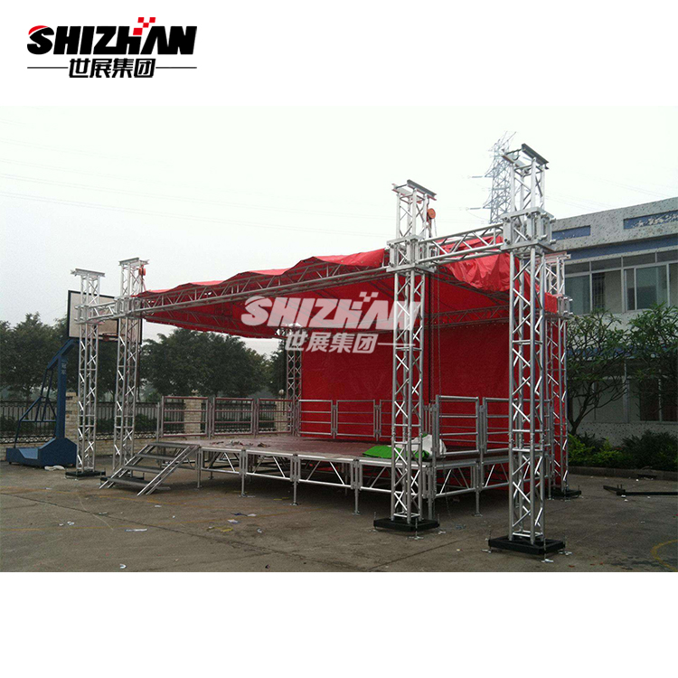300*300mm 2m Length Aluminium Lighting Truss With Height Adjustable Wooden Stage