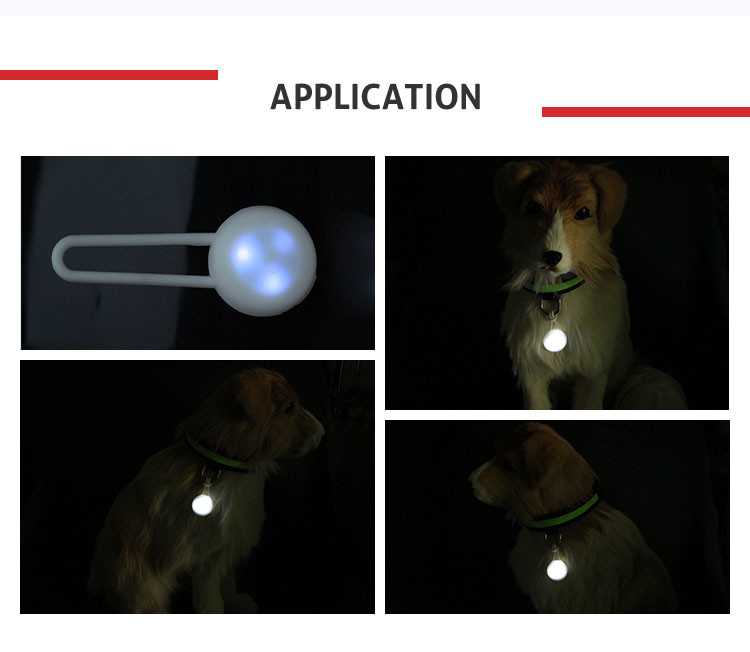 8 Color Silicone Pet Night Light Waterproof Dog Light Blinker With 3 Light Flasher ID Tag