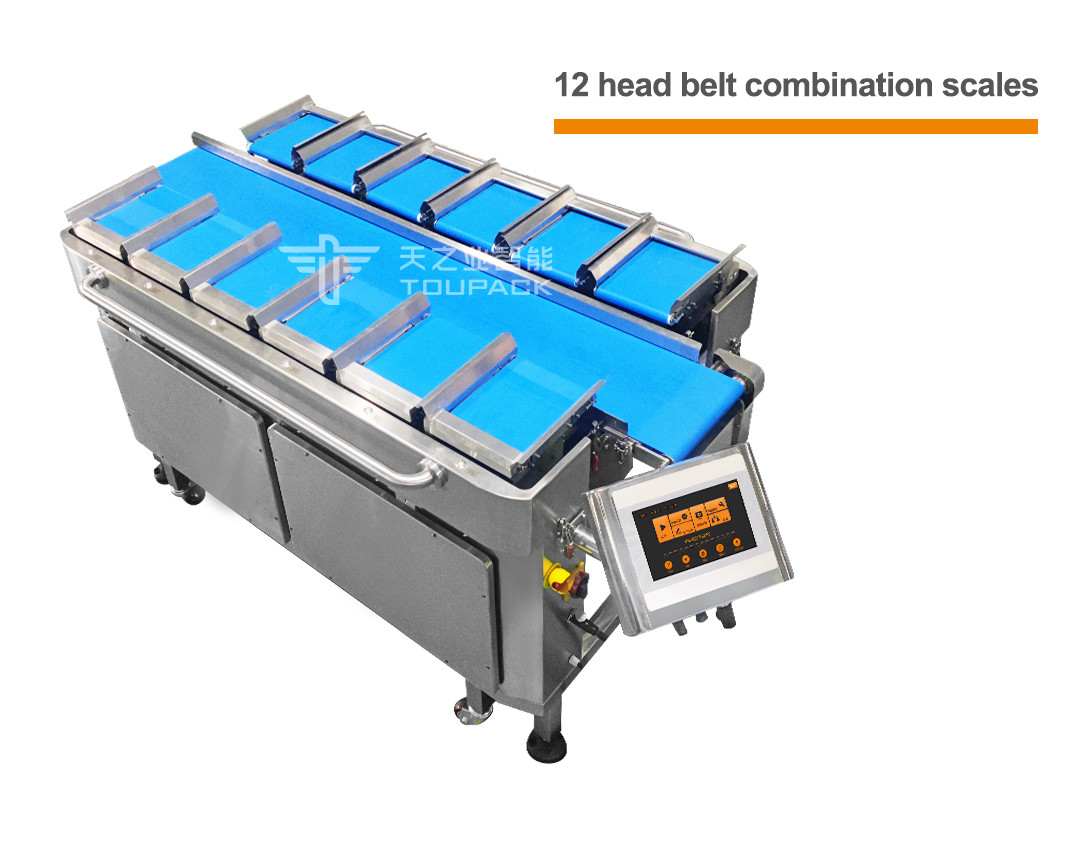 Meat Belt 12 Head Linear Combination Weigher For Cured Meat Packaging Machine