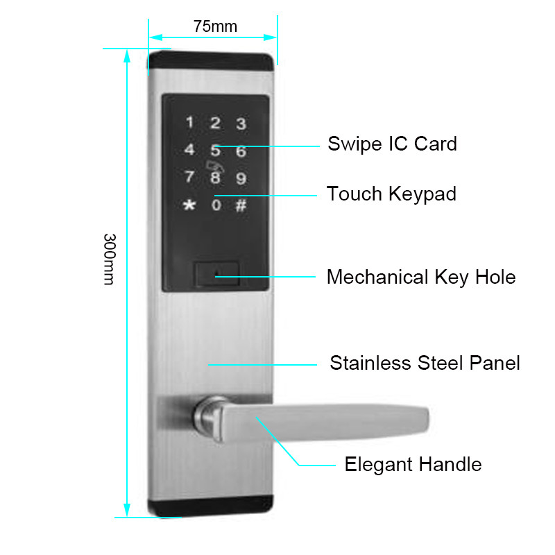 TT Lock APP Control Apartment House Digital Electric Smart Door Lock with Code and Card