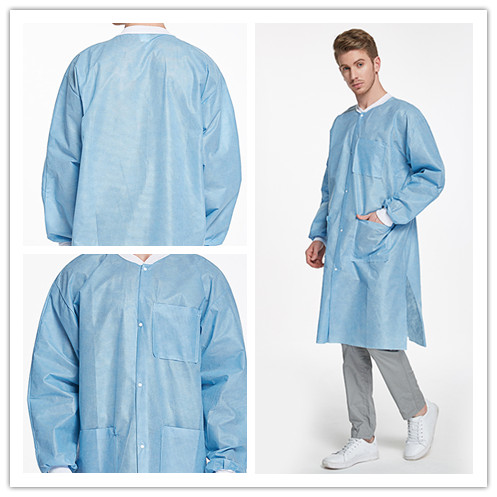 Anti-Static PP Disposable Lab Coats Polypropylene Non Woven Lab Gown