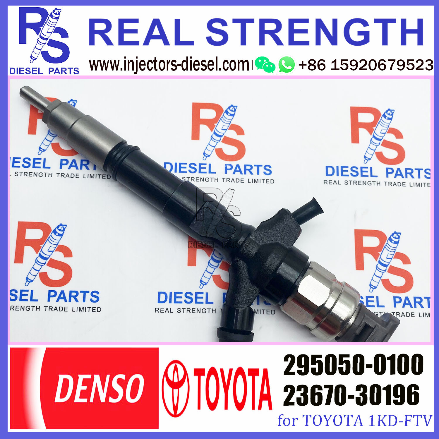 common rail injector 23670-39196 295050-0100 injector for TOYOTA 1KD-FTV KDH201 injector nozzle 23670-39196 295050-0100