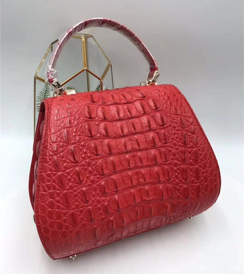 Authentic Crocodile Skin Lady Saddle Purse Genuine Alligator Leather Female Small Handbag Women Crossbody Shoulder Bag