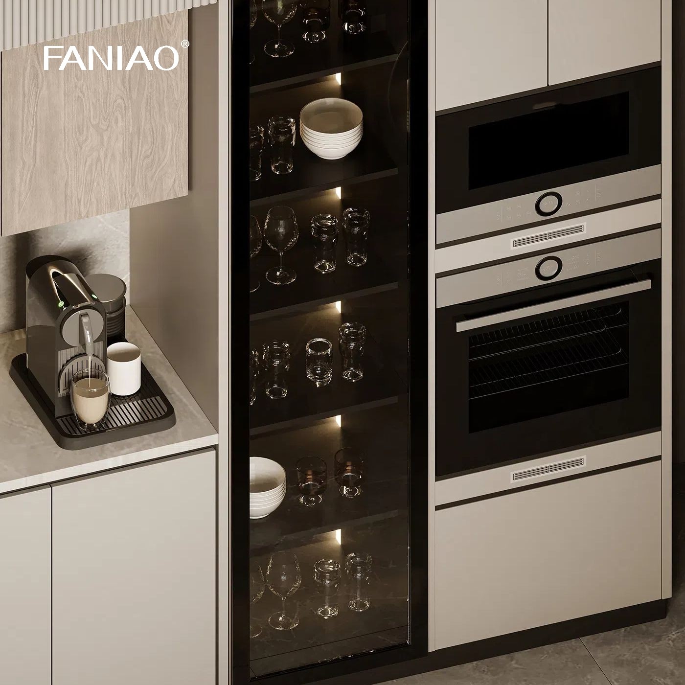 Kitchen Cabinets Factory White Colored Glossy Frameless MDF Wood RTA Modular Lacquer Kitchen Cabinets