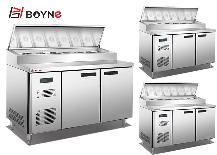 Air Cooled Pizza Table Commercial Kitchen Equipment Pizza Work Table With Chiller