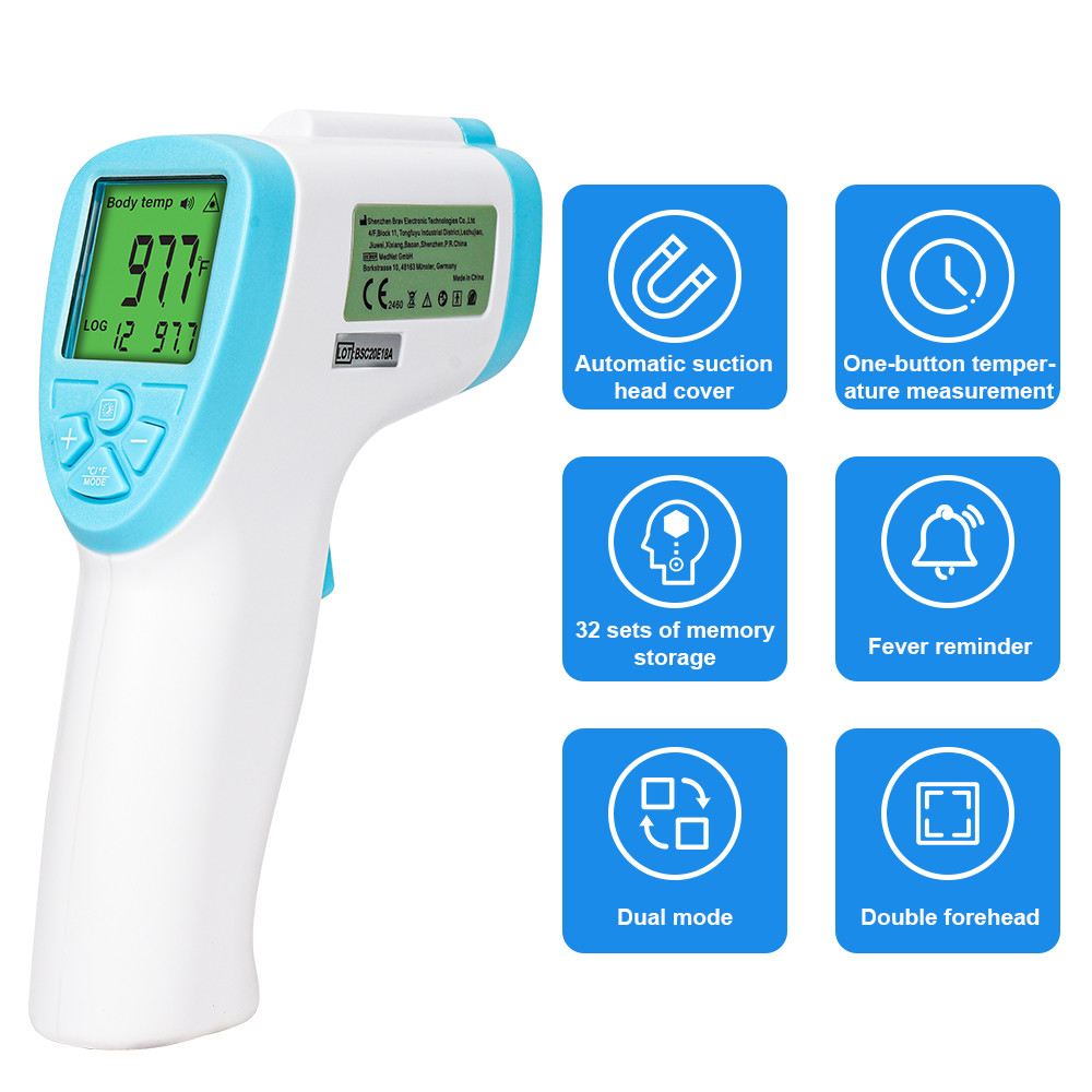 Medical Portable Non-Contact Forehead Infrared Thermometer Digital Laser Temperature Gun for Health