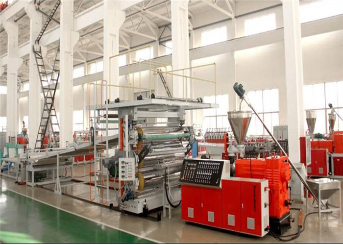 Stone Plastic Sheet Extrusion Line , Fully Automatic PVC Marble Sheet Machine
