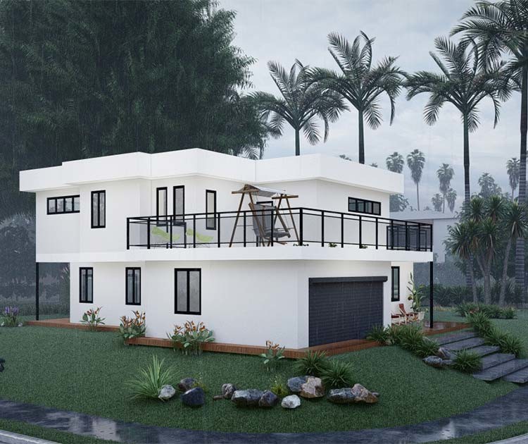 Luxurious Prefabricated Light Steel Frame Prefab Metal House Kits