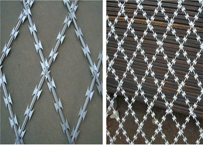 Square Hole Welded Razor Mesh Fence Razor Blade Fencing Wire BTO-22