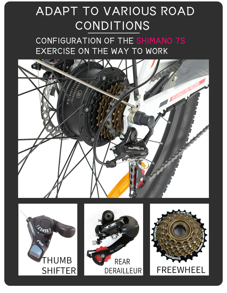 25mph Full Suspension Electric Mountain Bicycles E Bike MTB TSMB02
