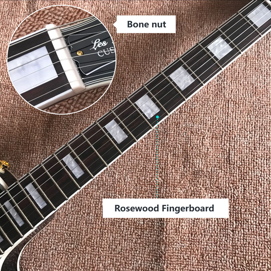 Custom LP electric guitar with ebony fretboard with mahogany body and neck