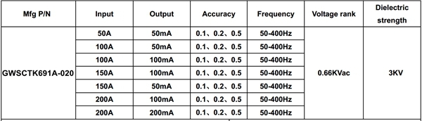 clamp on current transformer rated input 1a 5a 10a rated output 1ma 2ma 2.5ma 4ma 5ma 10v