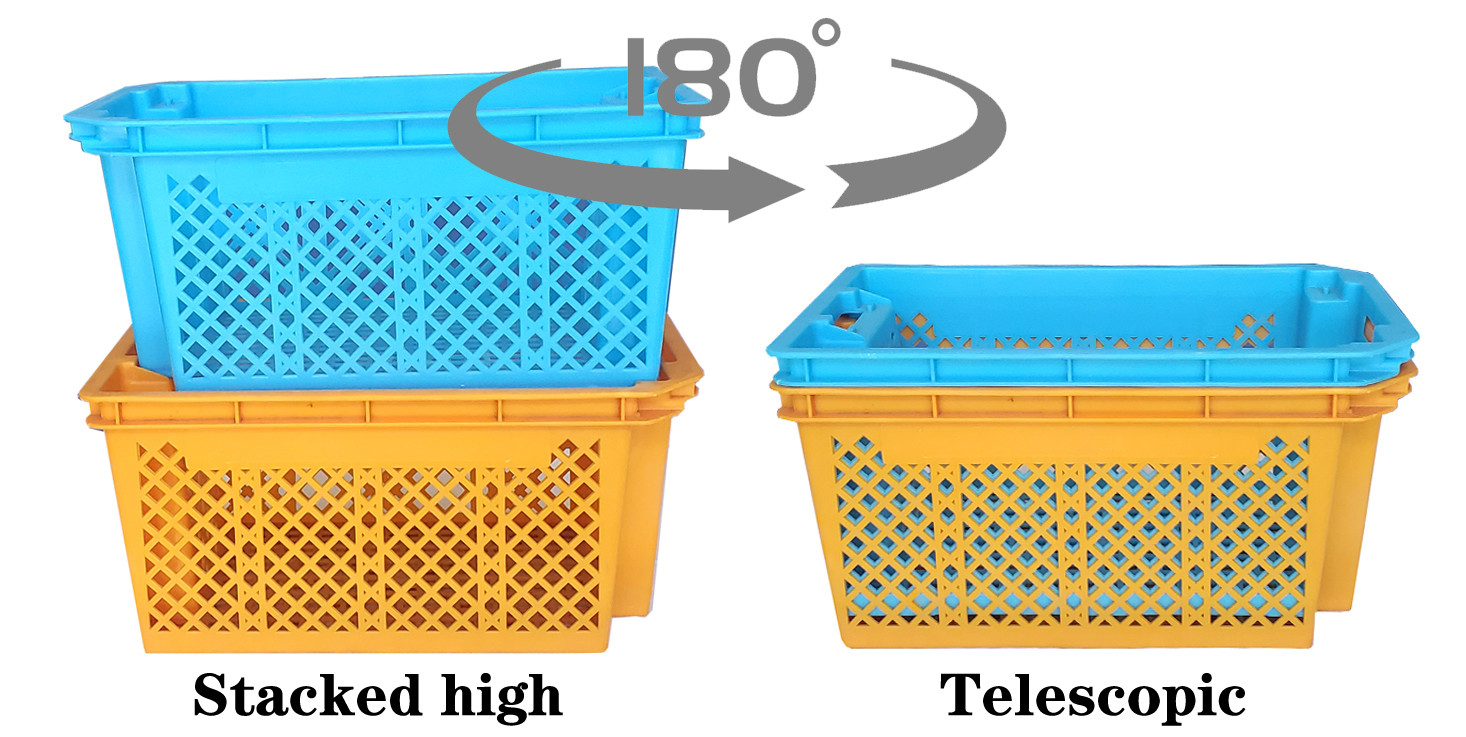 Nestable Plastic Crate For Fruits Vegetables And Aquatic Products