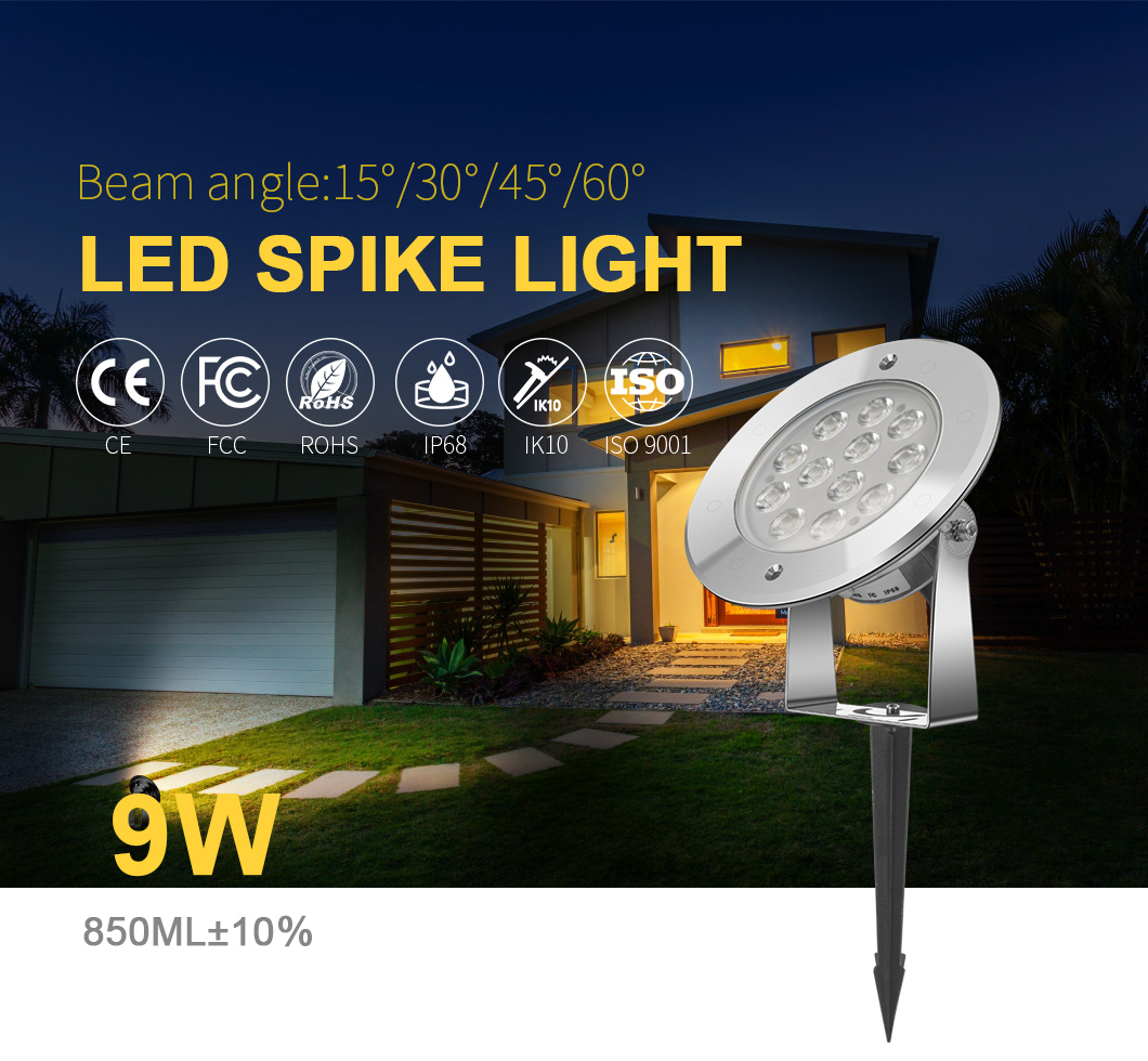 Outdoor Waterproof IP68 LED Spike Light , Insert Ground Lamp For Park Decoration