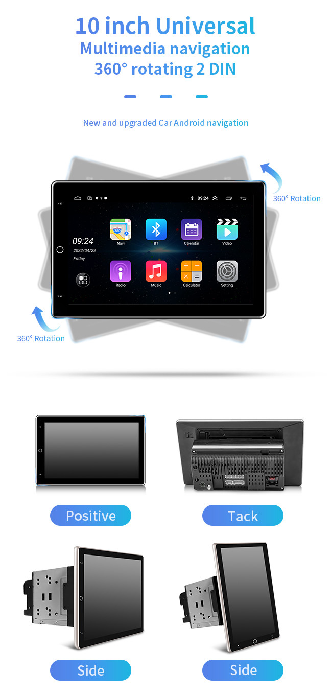 9/10.1 Inch Car Android GPS Navigation Car DVD Player GPS Universal 1 Din Single 2 Din 360 Degree Rotate