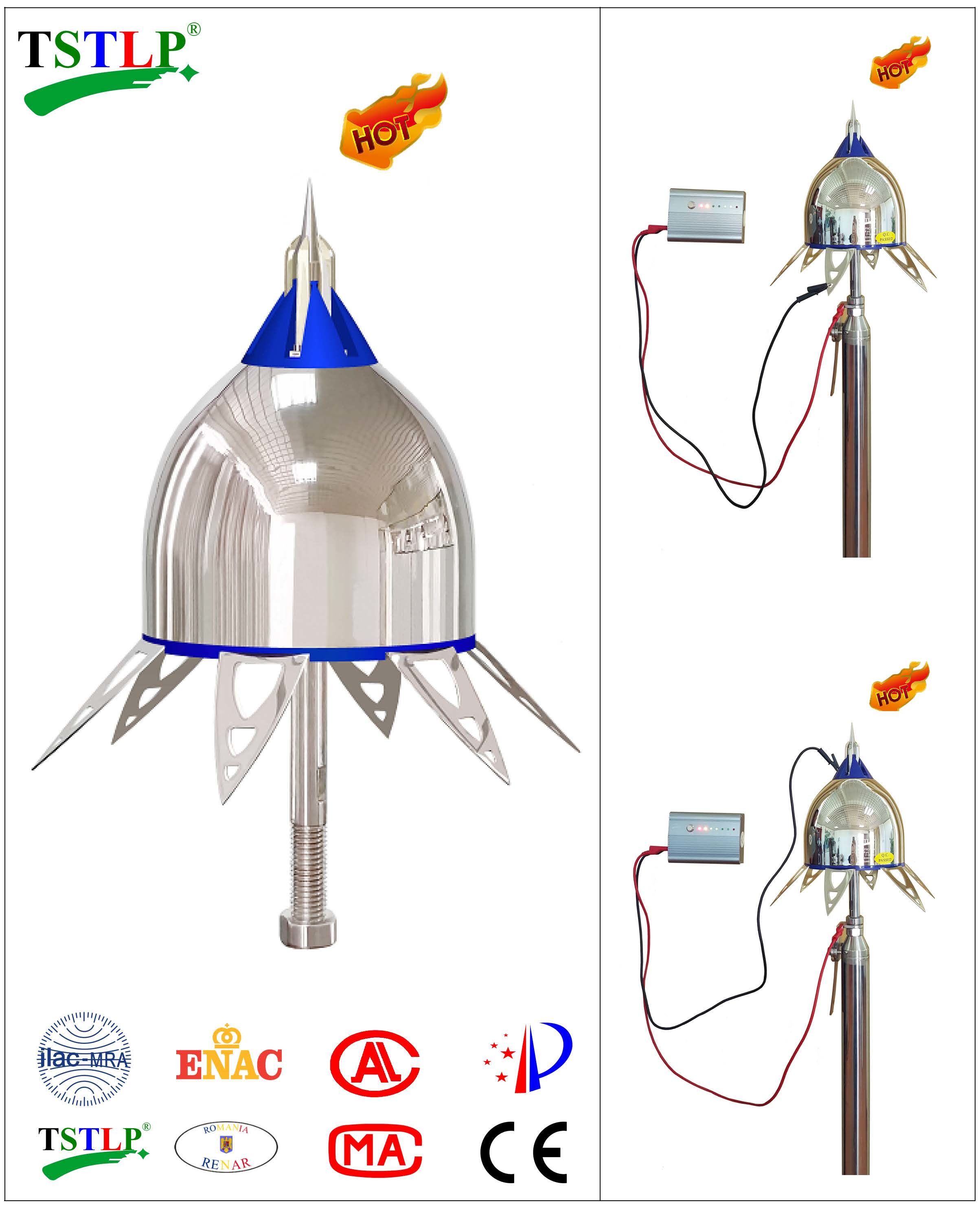 Superior Early Streamer Type Lightning Arrester Rod For High Rise Building