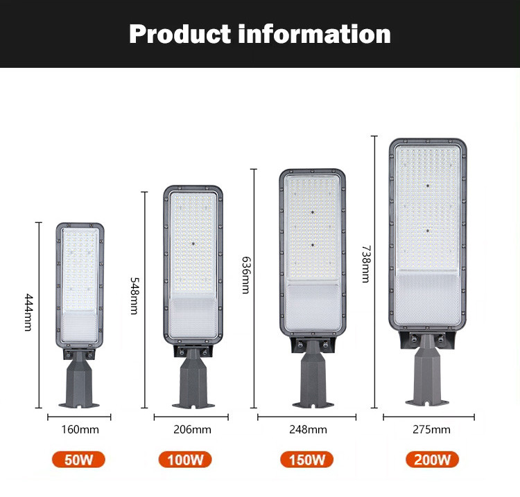 KCD Super Bright IP66 Commercial Warm White Decorative 50w 100w 150w 200w 250w Smart Outdoor LED Street Lamp