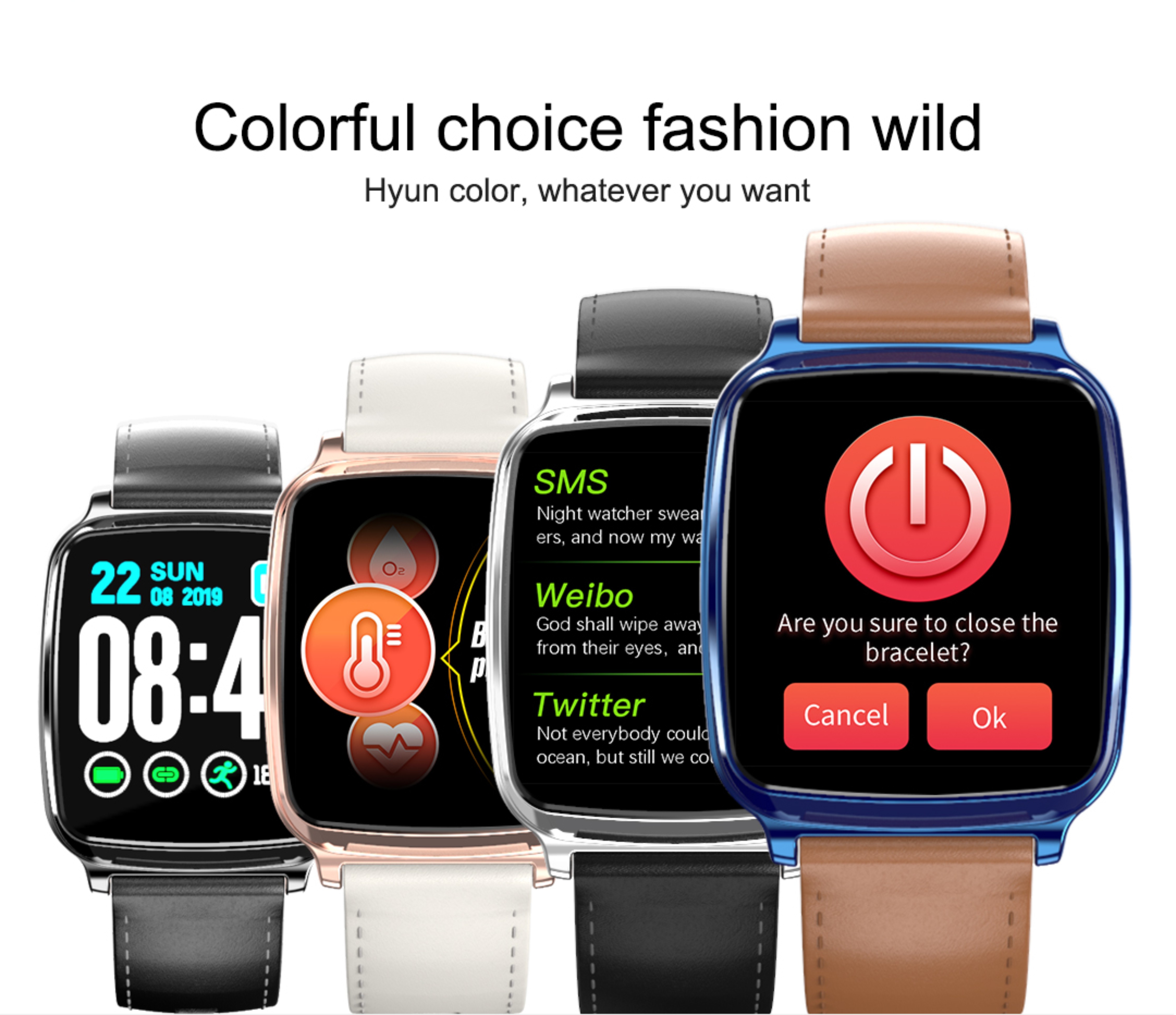 M10 Square Shape Smartwatch Waterproof Blood Oxygen Ip67 Customized