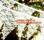 Photo booth burlap banner wedding burlap lace banner, lace bunting banner