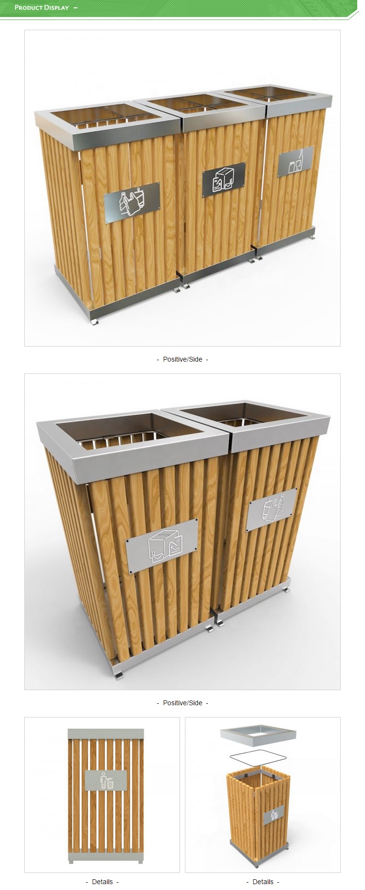 Rolling Cover EN840 Certificate 10.5gal Outdoor Waste Container