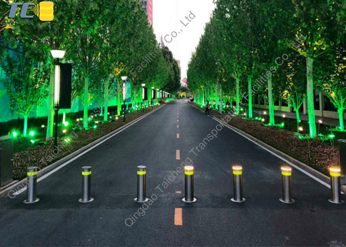 Stainless Steel IP68 Automatic Hydraulic Bollards 6mm Wall For Gate Entry / Exit