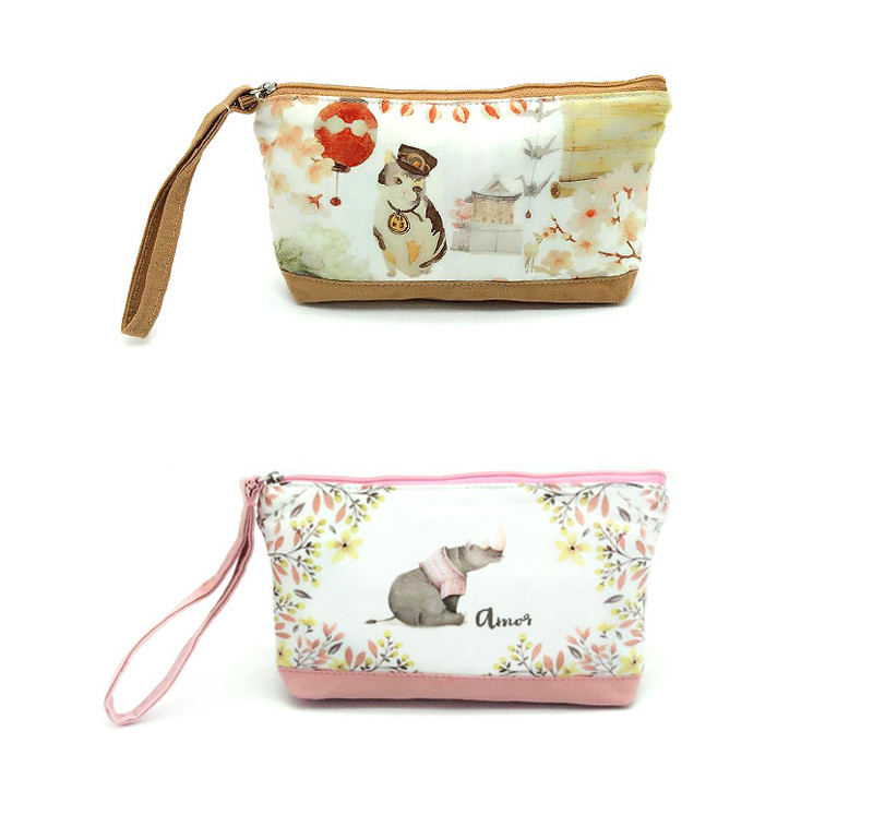 Cute Cartoon Printing Reusable Cotton Canvas Cosmetic Bag