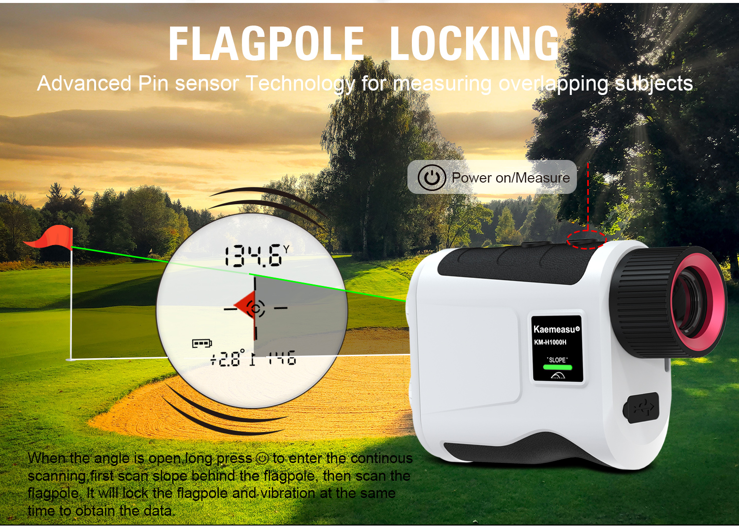 H Laser Distance Meter Slope Scope Laser Distance Meter Telescope Handheld Measure Level Calculate for Golf