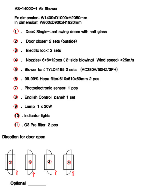 Class 100 Common Cleanroom Air Shower