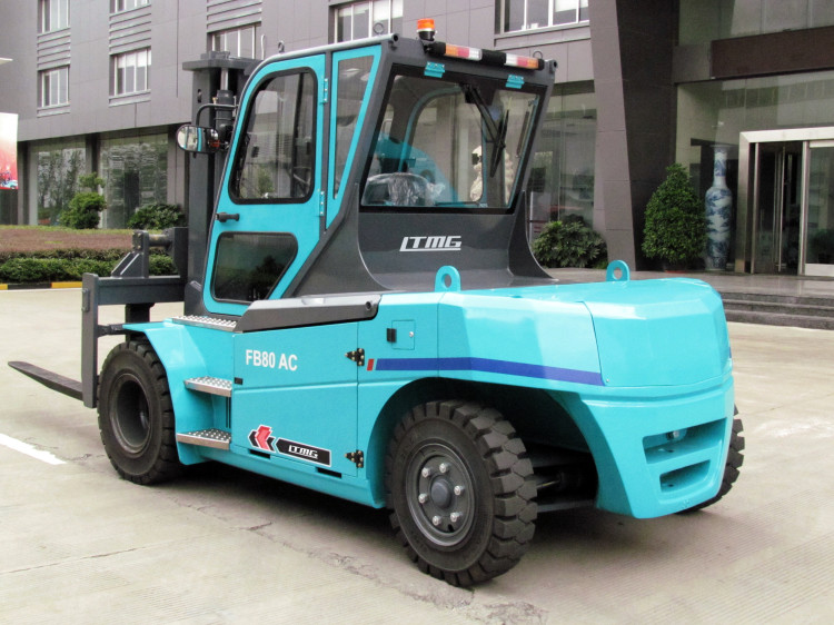 8000kg Electric Hydraulic Forklift Equipment ZAPI Controller 1520mm Fork Length
