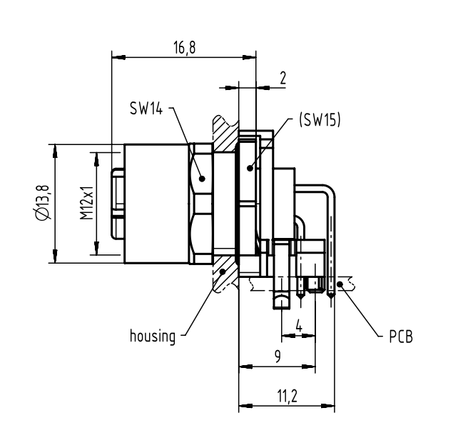 21033814440 M12 Connector Dimensions 