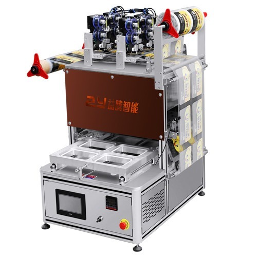 Nitrogen 4 Trays MAP Vacuum Sealer Automatic Tray Sealer With Date Coding Machine Food Packaging