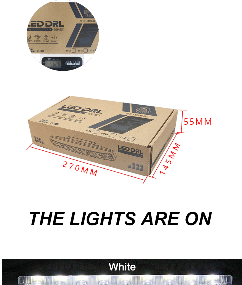 Aluminium Automobile Drl Car Headlight Led Tube Strip Two Color With ABS Lens