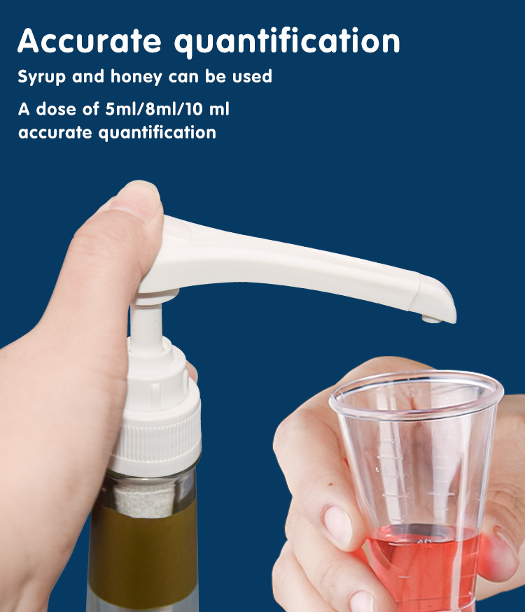 28-410 Closure All Plastic Sauce Syrup Pump Dispenser With Narrow Head 5ml 8ml 10ml Dosage