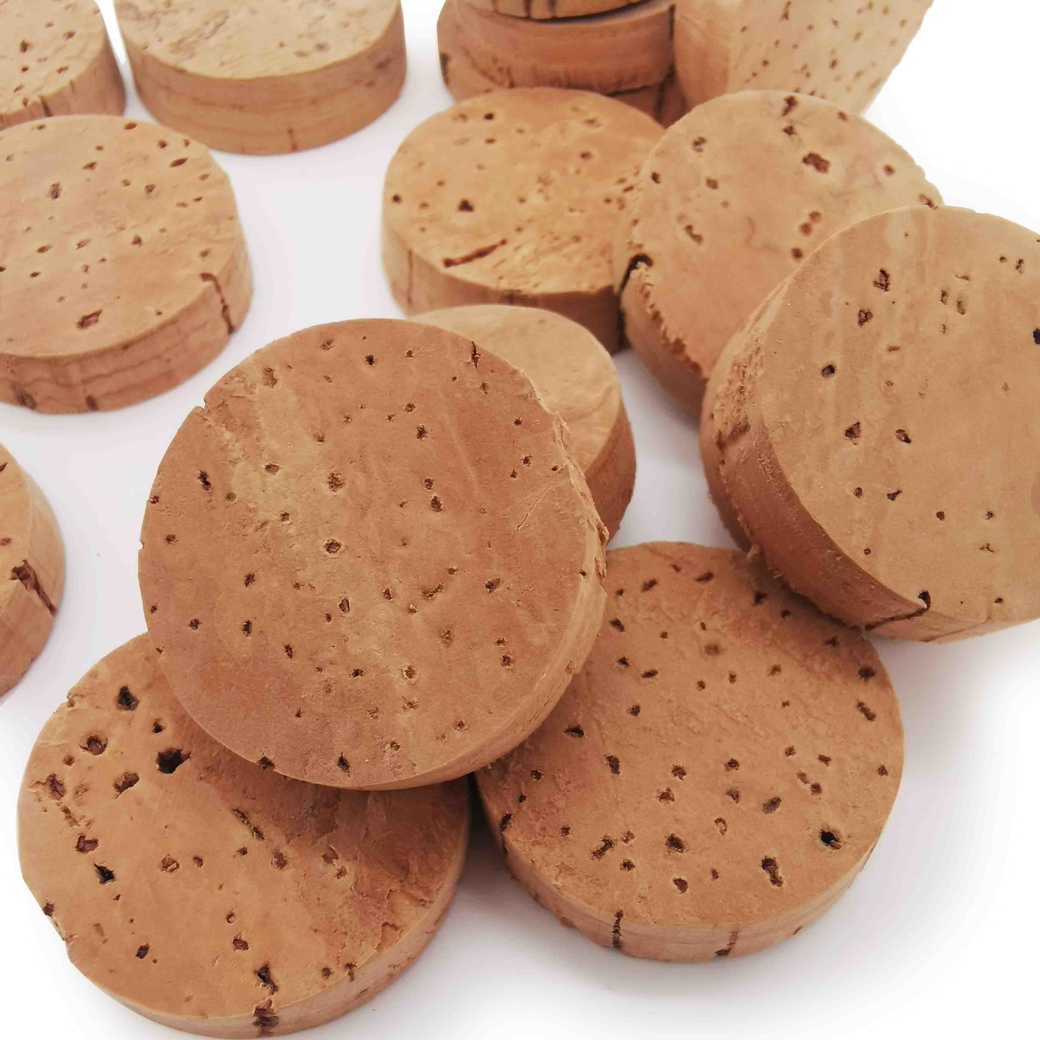 Dia. 27mm Natural Cork Discs For Champagne Twin Top Wine Cork Stoppers