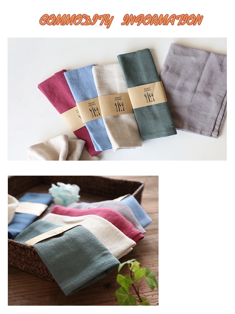 100% Cotton Linen Fabric Tea Towel Quick Dry With Customized Label