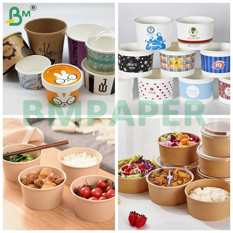 210g + 15g  PE Coated Bowl Paper Food Grade Virgin Wood Pulp 