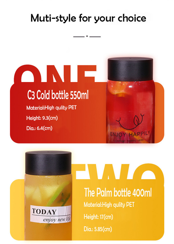 500ml 550ml 600ml Round Juice Milk Tea Bottles OEM ODM OBM