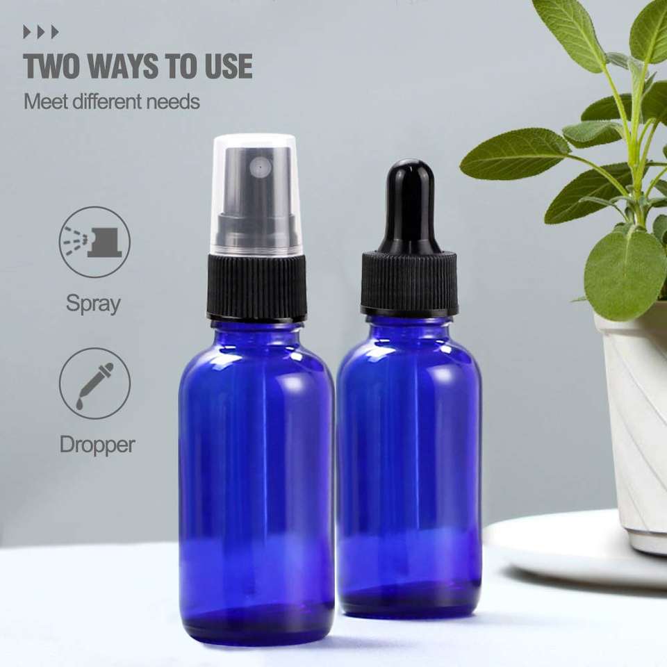 Eco Friendly 30ml Glass Boston Bottles Purple With Screw Caps