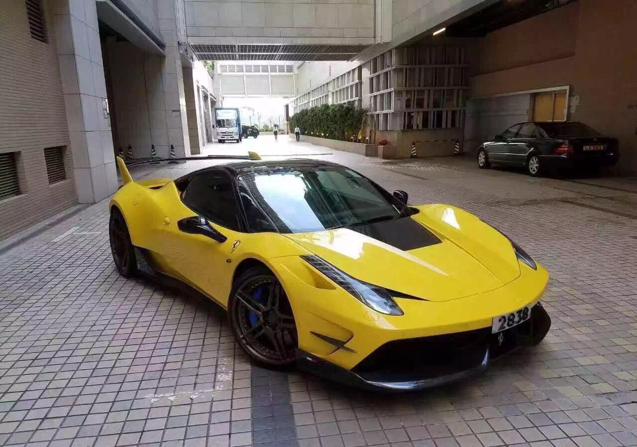 Auto Parts ForFerrari 458 Body Kit 458 Upgraded Misha Style Front and Rear Bumper Side Skirt Hood Spoiler Body Kit