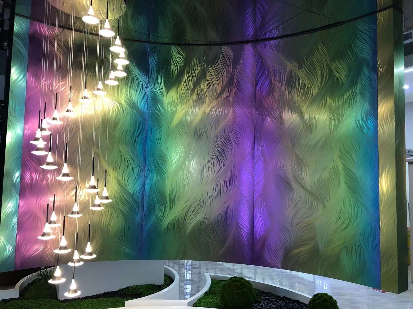AISI 304 Steel Sheet PVD Rainbow Color polished stainless steel texture 3d decorative wall panels