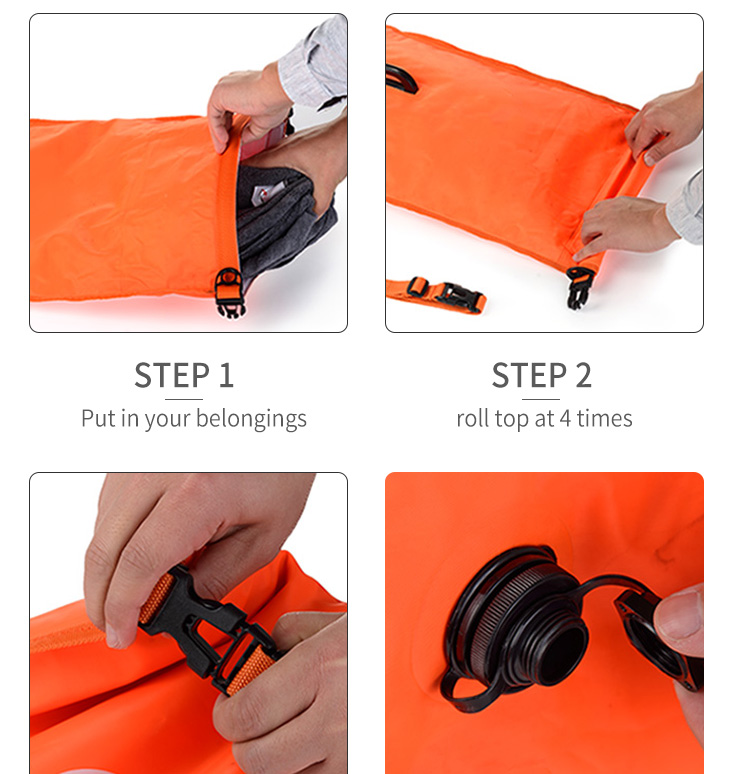 28L Safety Inflatable Swimming Buoy Backpack For Triathlon Race