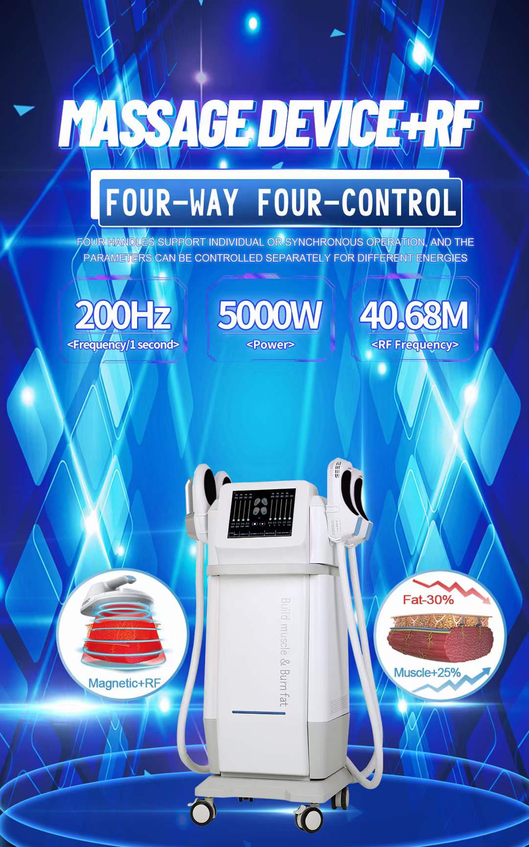 300W - 5000W Body Sculpt Machine ， Body Sculpting Equipment 3 - 200HZ