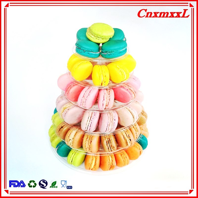 Eiffel Tower 6 Tier Plastic Macaron Stand 10 Inch Luxury Macaron Packaging