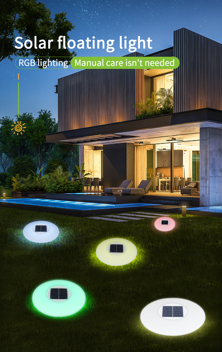 DC 6V Solar Powered Floating Light RGB Lighting 4100K Dusk To Dawn With Remote Control