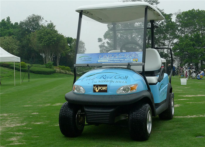 Blue Color Flexible 2 Seater Golf Cart Car With Curtis 275A Controller