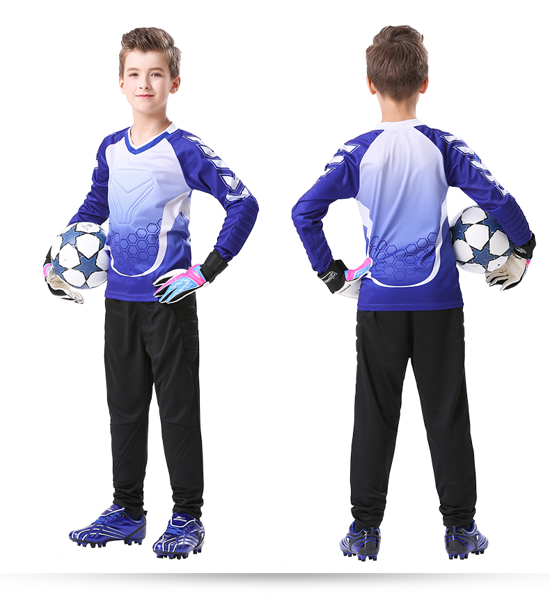 Football goalkeeper uniform Children's anti-collision goalkeeper suit Customized set boys' thickened primary school jersey