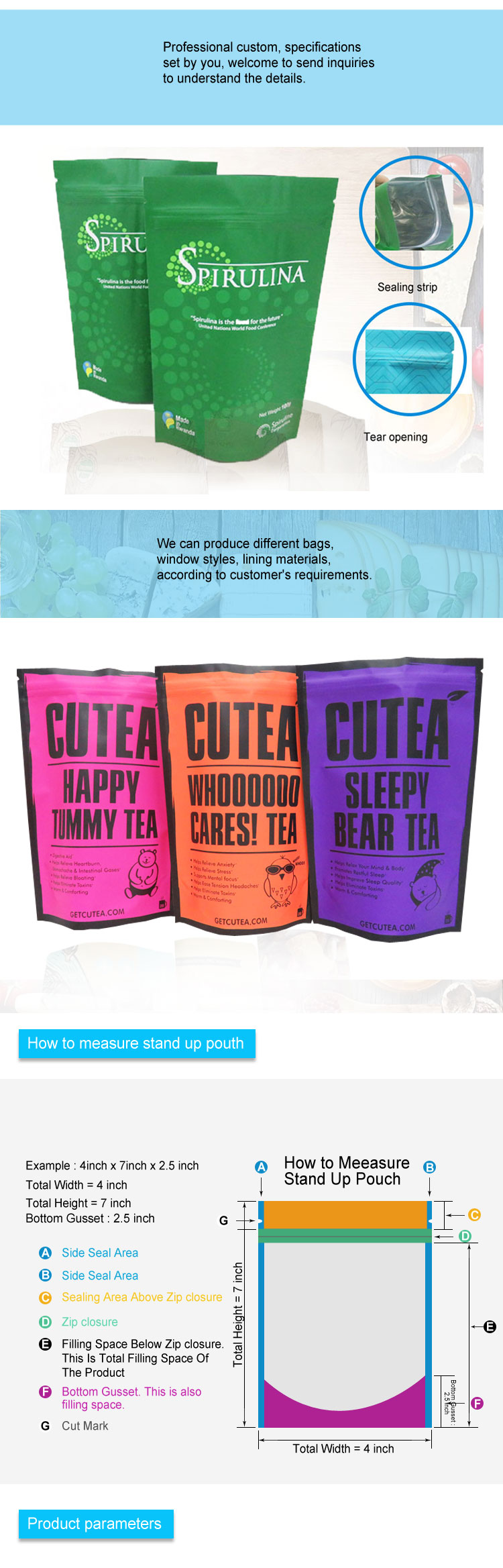Plastic zipper packaging custom printing coffee bag matte black stand up pouch