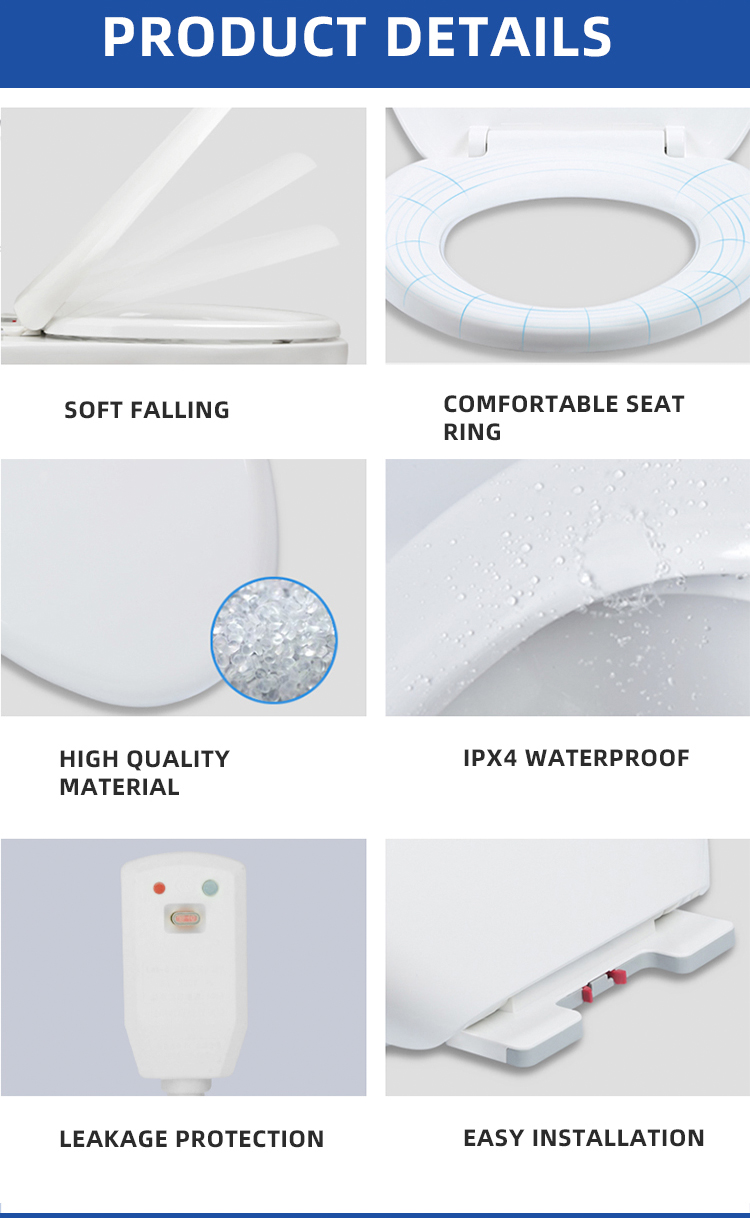 Energy Saving Smart Toilet Seat Cover Adjustable Air - Drying Temperature